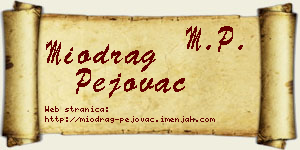 Miodrag Pejovac vizit kartica